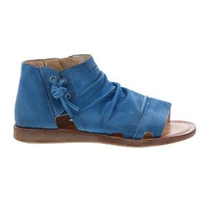 Miz Mooz Fuller Denim Blue Soft Leather Sandals w/ Side Zipper Size EU 41